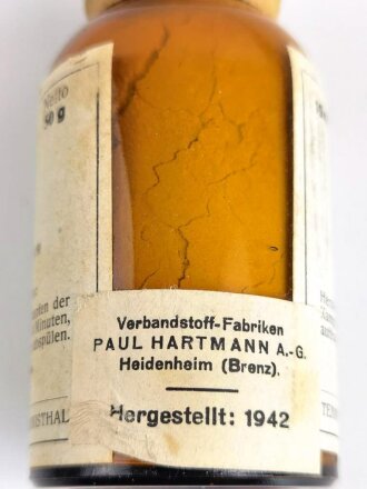 Glasbehälter " Chloramin Puder " Für Luftschutzzwecke. Datiert 1940/42 Höhe 9,5cm