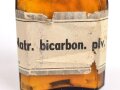Glasbehälter " Natr. bicarbon. plv " Für Luftschutzzwecke. Datiert 1942 , Höhe 8 cm
