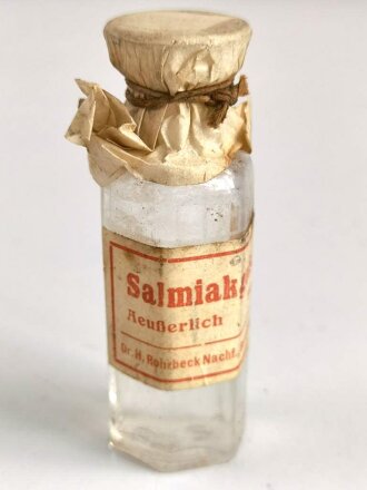 Glasbehälter "Salmiakgeist " Datiert 1940...