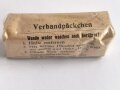 Verbandpäckchen, Breite etwa 65mm, datiert 1941, Originalverpackt