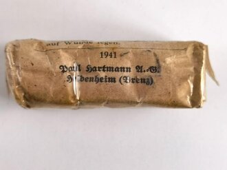 Verbandpäckchen, Breite etwa 65mm, datiert 1941, Originalverpackt