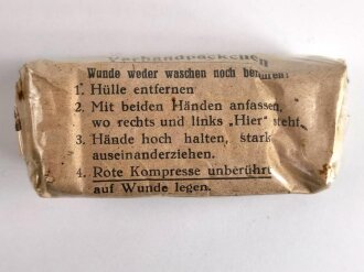 Verbandpäckchen, Breite etwa 65mm, datiert 1941, Originalverpackt