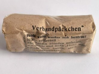 Verbandpäckchen, Breite etwa 65mm, datiert 1941, Originalverpackt