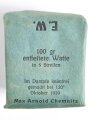 Pack "100g entfettete Watte" datiert 1939