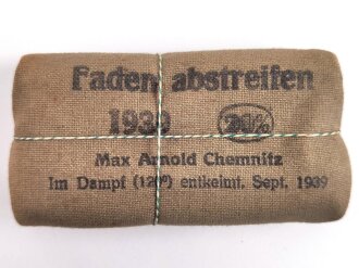 Verbandpäckchen kleines Modell datiert 1939 , gehört so unser anderem in Verbandkästen der Wehrmacht und des Luftschutz