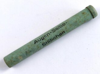 Pappröhrchen " Augensalbe - Stäbchen" gehört so unser anderem in Verbandkästen Wehrmacht und Luftschutz