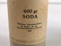 Pack " 600g Soda" datiert 1941, gehört in den Tier Luftschutzkasten 39