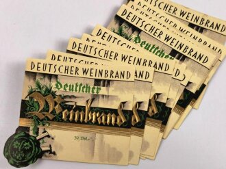 Etikett für eine Flasche " Deutscher Weinbrand" 8 x 9cm. Sie erhalten ein ( 1 ) Stück