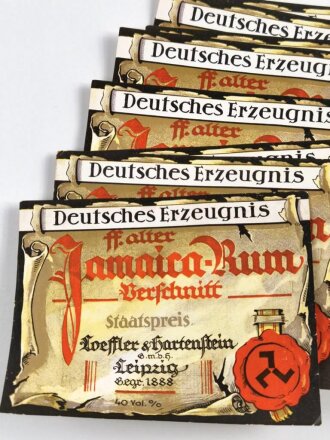 Etikett für eine Flasche "Jamaica Rum Verschnitt, Deutsches Erzeugnisl" 10 x 13cm. Sie erhalten ein ( 1 ) Stück