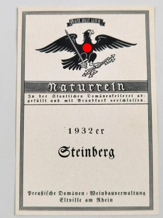 Etikett für eine Flasche "1932er...