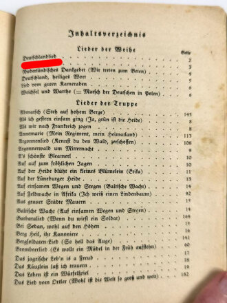 "Liederbuch des VII.Korps" Herausgegeben vom Generalkommando VII. München" 1940 mit 190 Seiten