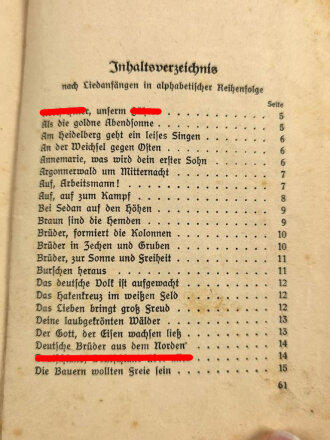 "Deutsche Kampf- und Volkslieder" 64 Seiten, defekt