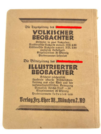"Mit Hitler!" Liederbuch der Nationalsozialistischen Deutschen Arbeiterpartei" datiert 1933 mit 66 Seiten