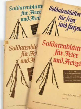 "Soldatenblätter für Feier und Freizeit" 4 Ausgaben, zum Teil defekt