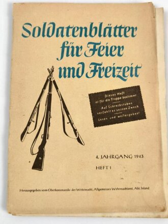 "Soldatenblätter für Feier und Freizeit" 4 Ausgaben, zum Teil defekt