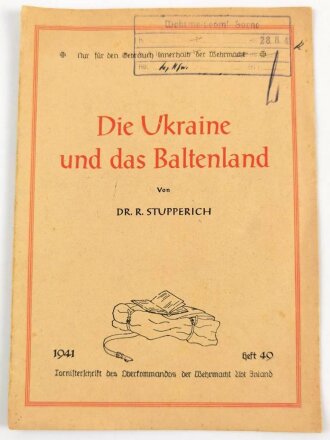 "Die Ukraine und das Baltenland" Tornisterschrift des Oberkommandos der Wehrmacht, datiert 1941, gebraucht