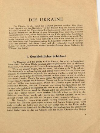 "Die Ukraine und das Baltenland" Tornisterschrift des Oberkommandos der Wehrmacht, datiert 1941, gebraucht