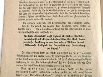 "England überfällt Kopenhagen" Tornisterschrift des Oberkommandos der Wehrmacht, datiert 1939, gebraucht