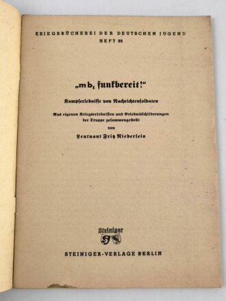 Ausgabe "Kriegsbücherei der Deutschen Jugend" mb1 funkbereit