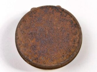 "Erdal Rotfrosch" Schuhcreme, Leere Blechdose, Durchmesser 6,5cm