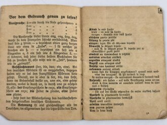 1.Weltkrieg "Kriegs-Sprachführer - Französisch", datiert 1916, 31 Seiten DIN A6, stark gebraucht