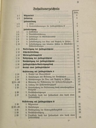 "Zollanweisungs-Ordnung" (ZAnwO.), datiert 1939, 62 Seiten