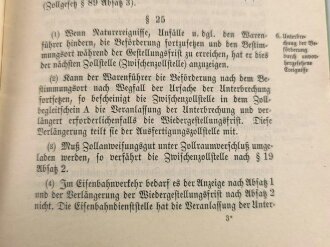 "Zollanweisungs-Ordnung" (ZAnwO.), datiert 1939, 62 Seiten
