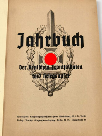 "Jahrbuch der deutschen Frontsoldaten und Kriegsopfer 1941" 216 Seiten, gebraucht