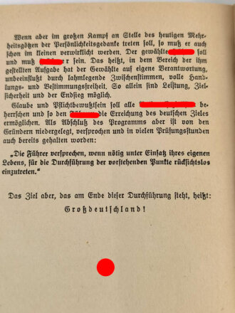 Alfred Rosenberg "Das Parteiprogramm - Wesen, Grundsätze und Ziele der NSDAP" 64 Seiten, gebraucht
