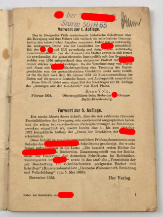 "Daten der Geschichte der NSDAP" datiert 1935,...