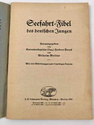 "Seefahrt-Fibel des deutschen Jungen" datiert...