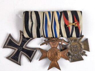 1. Weltkrieg, 3er Ordensspange " Eisernes Kreuz 2....