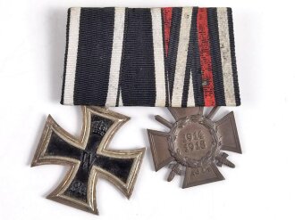 1. Weltkrieg, 2er Ordensspange " Eisernes Kreuz 2....
