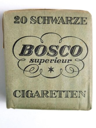Pack "BOSCO superieur" Zigaretten, ungeöffnet, Steuerbanderole in Reichspfennig " Beschränkt Steuerpflichtig"