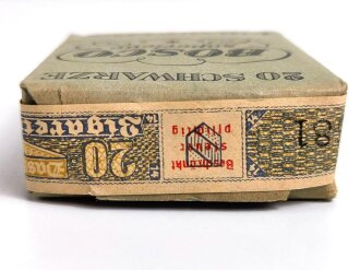Pack "BOSCO superieur" Zigaretten, ungeöffnet, Steuerbanderole in Reichspfennig " Beschränkt Steuerpflichtig"