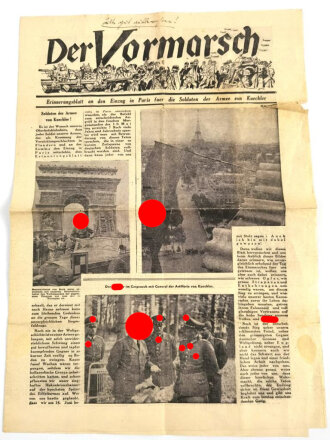 "Der Vormarsch" Erinnerungsblatt an den Einzug in Paris für die Soldaten der Armee von Kuechler