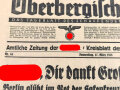 "Oberbergischer Bote" Amtliche Zeitung der NSDAP / Kreisblatt des Oberbergischen Landes. 5 Ausgaben, nicht auf Vollständigkeit geprüft