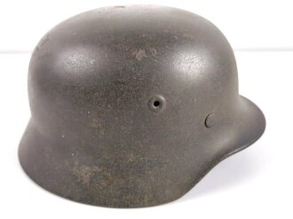 Heer, Stahlhelm Modell 1940 . Originallack, zusammengehörig, guter Zustand. Glocke Grösse 66, Innenfutter 59