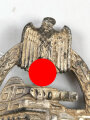 Panzerkampfabzeichen in silber, Hersteller Karl Wurster, Zink versilbert