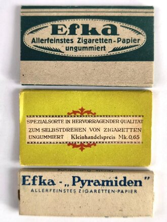 3 x   Zigarettenpapier aus der Zeit des 2.Weltkrieg