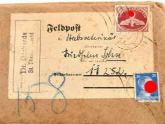 Feldpost Paket, gelaufen, Maße 12 x 24 x 9,5cm