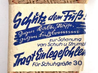 Deutsches Jungvolk / Hitlerjugend, Paar  Einlegesohlen für Schuhe . Gesamtlänge 19cm