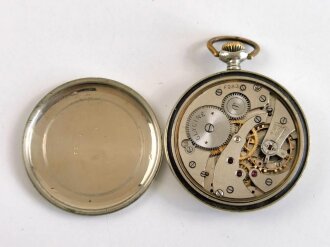 Wehrmacht Heer, Dienst Taschenuhr " Glycine". Die Uhr läuft, Sekundenzeiger geht mit, die anderen Zeiger stehen.