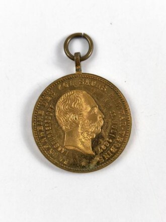 Sachsen, tragbare Medaille anlässlich der " Fahnenweihe des Kgl. Sächs. Militär Vereins" Durchmesser 27mm