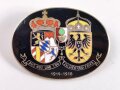 1.Weltkrieg, emaillierte patriotische Brosche " Aus Not und Tod zu Sieg und Frieden 1914-1916" Breite 42mm