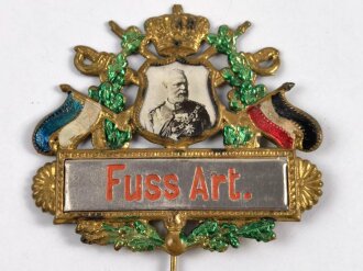 Blechabzeichen anlässlich der Musterung " Fuss.Art" Höhe 43mm