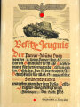 Panzertruppe, original gerahmtes Besitzzeugnis für eine Schützenschnur, ausgestellt 1938 auf einen Angehörigen im Panzer Regiment 8. Maße des Rahmen 33,5 x 47cm