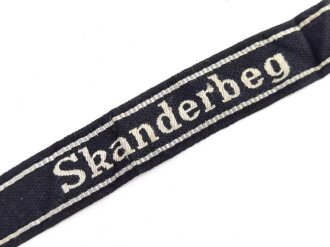 Waffen-SS Ärmelband für Angehörige der 21. Waffen-Gebirgs-Division der SS „Skanderbeg“ (albanische Nr. 1). Guter Zustand, Gesamtlänge 39cm