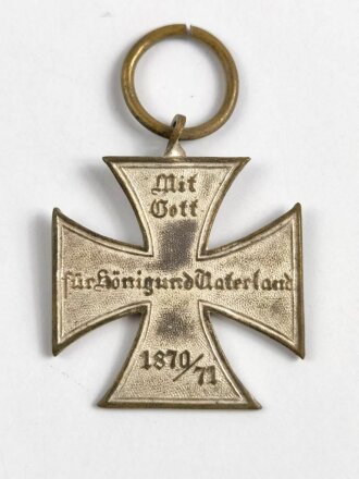 Tragbares Abzeichen " Mit Gott für König und Vaterland 1870/71" Breite 33mm, Vermutlich Kriegerverein
