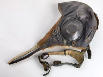 Luftwaffe, Winterkopfhaube für fliegendes Personal LkpW101,. Getragenes Stück, Kabel und Anschluss fehlen